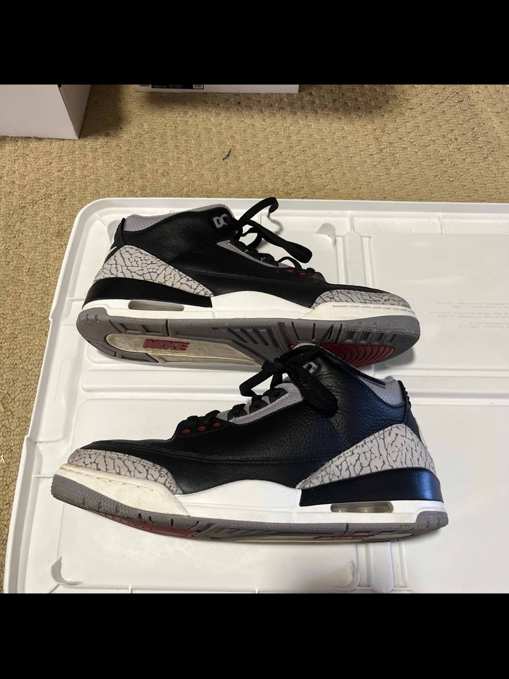 Nike Air Jordan 3 Retro OG 2024 Black Fire Red Cement Grey DN3707-010 Men's